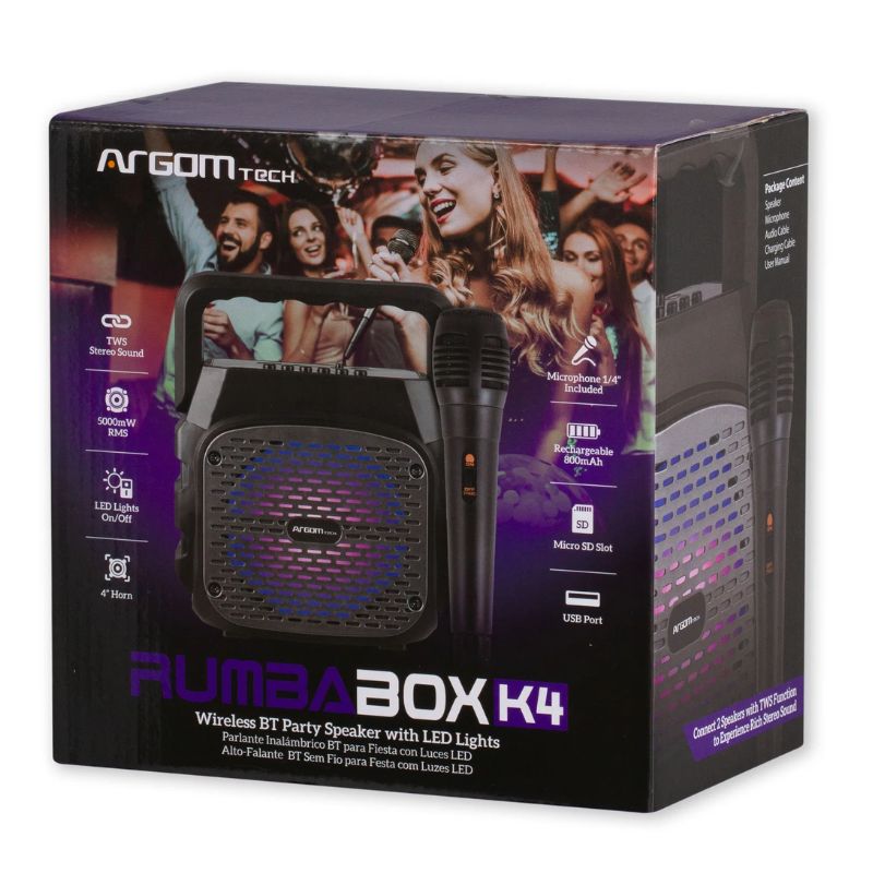 Bocina Bluetooth Argom Rumba Box K4 TWS con Micrófono