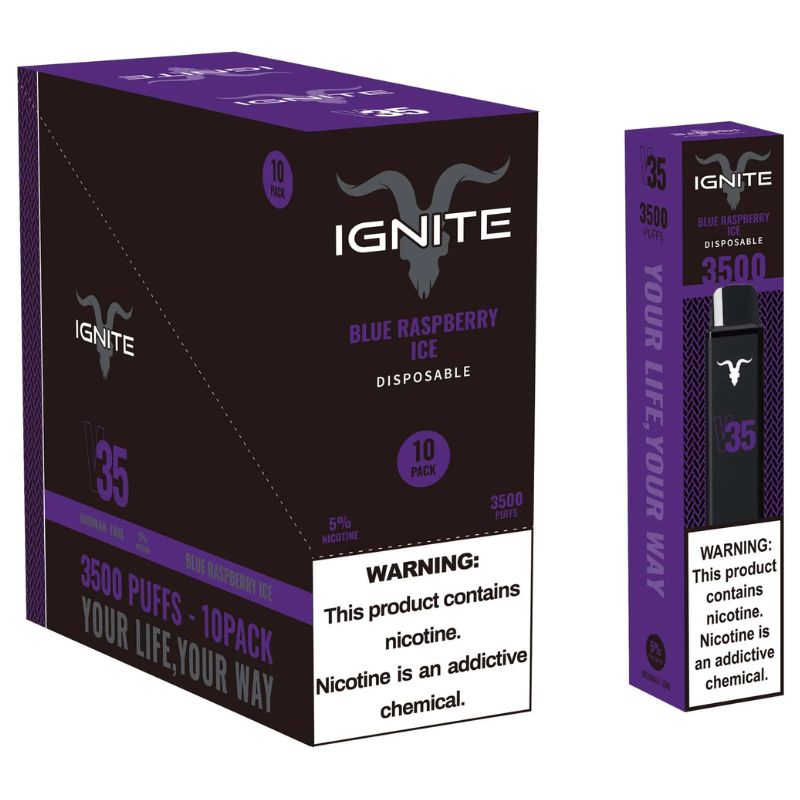 Vape Electronico Ignite V35 3500 Puffs Nic 5g Blue Raspberry Ice