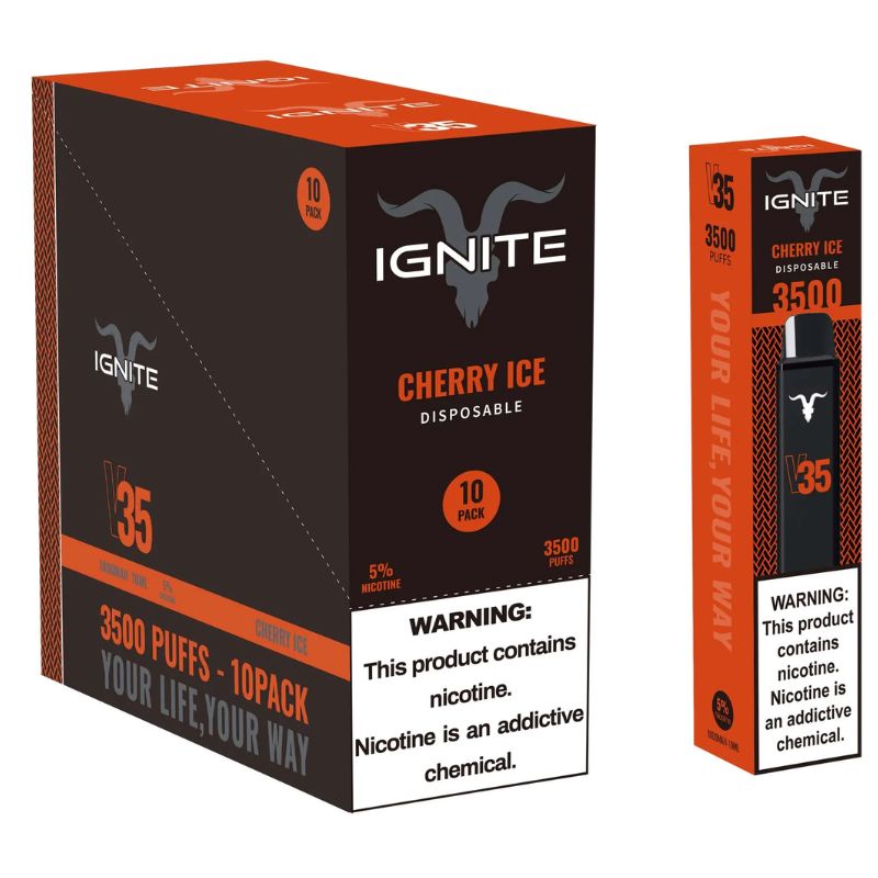 Vape Electronico Ignite V35 3500 Puffs Nic 5g Cherry Ice