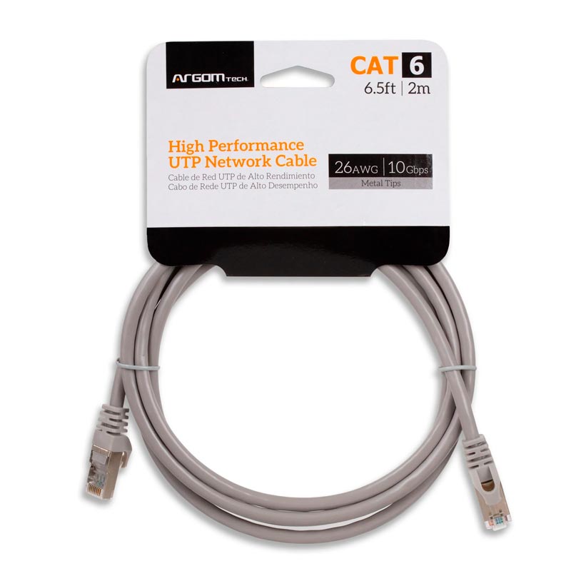 Cable de Red Argom con puertos RJ-45 CAT6 2 metros