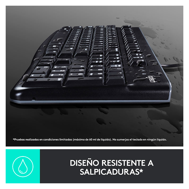 Teclado y Mouse Alámbrico Logitech MK120 USB Negro Español