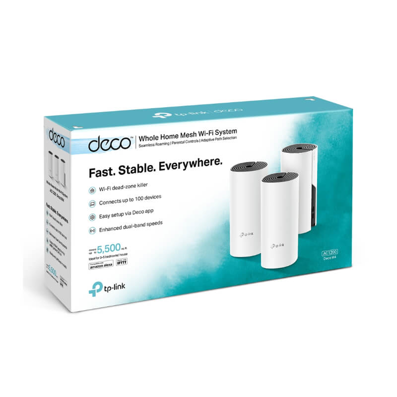 Sistema Mesh Wi-Fi tp-link Deco M4 AC1200 3-Pack 2 Antenas Integradas