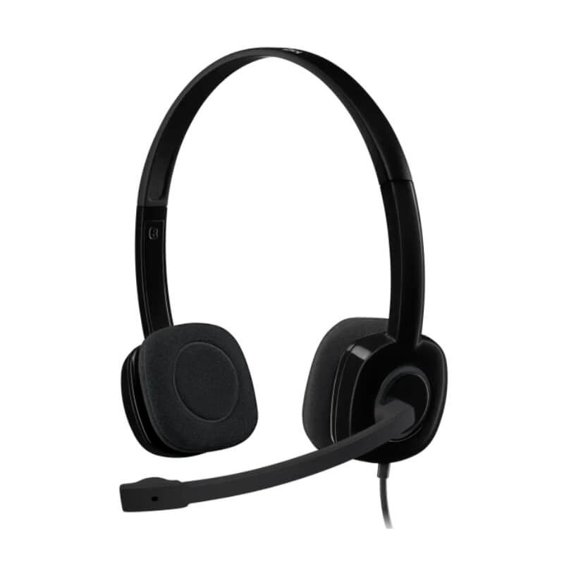 Audífonos tipo Headset Logitech H151 3.5mm con Micrófono Negros