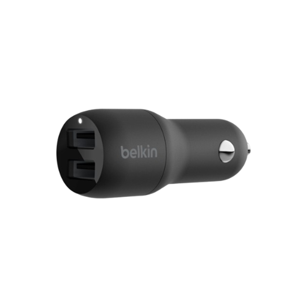 Cargador Para Carro Belkin BoostCharge Dual USB-A 24W Negro