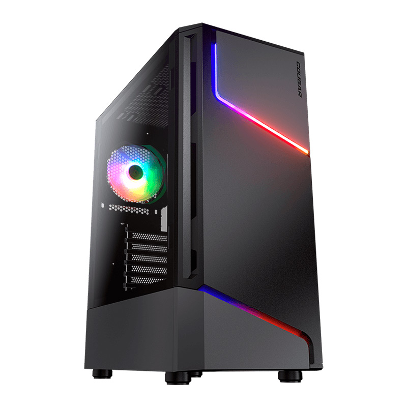 Case Gaming Cougar MX360 RGB Media Torre Vidrio Templado ATX Negro (Sin Fuente)