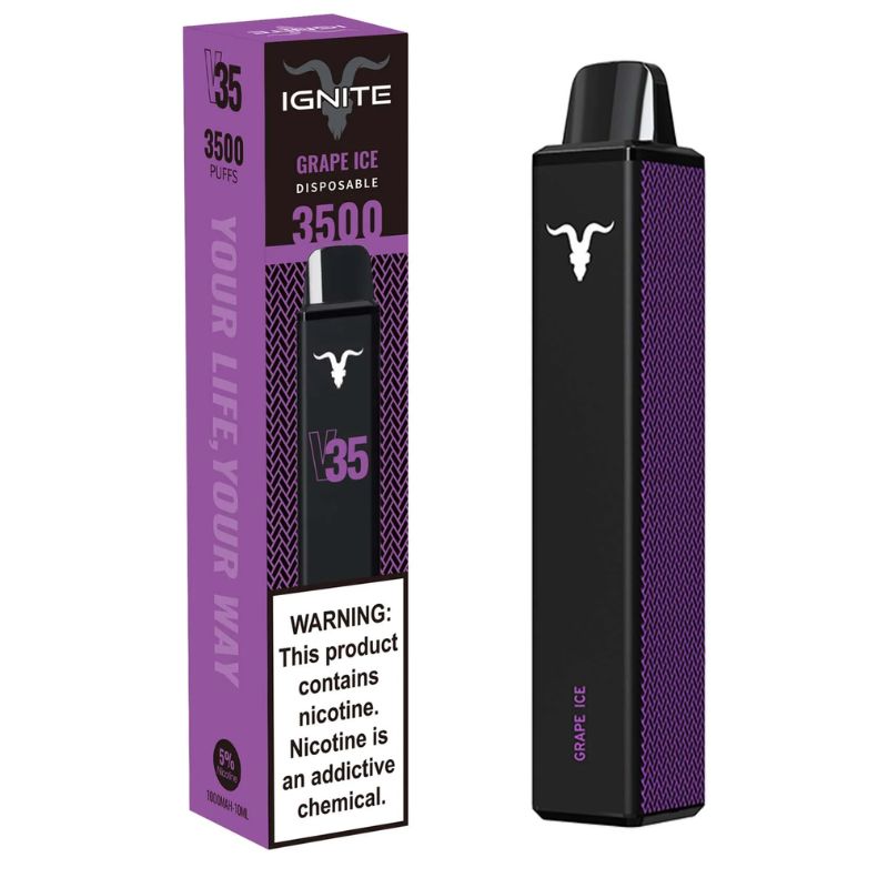 Vape Electrónico Ignite V35 3500 Puffs Nic 5g Grape Ice