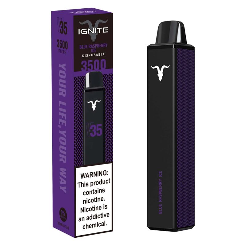 Vape Electrónico Ignite V35 3500 Puffs Nic 5g Blue Raspberry Ice