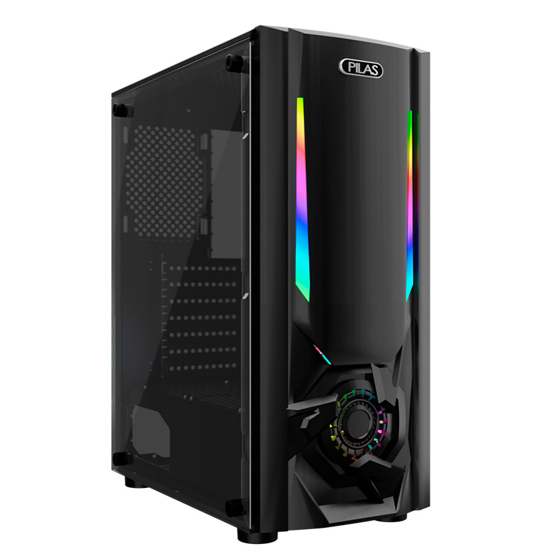 Case Gaming Pilas Tikal J4 Media Torre Vidrio Templado ATX Negro (Sin Fuente)