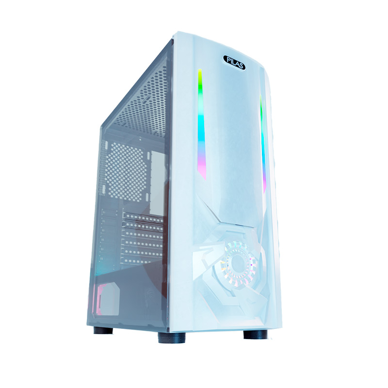 Case Gaming Pilas Tikal J4 RGB Vidrio Templado ATX Blanco (Sin Fuente)