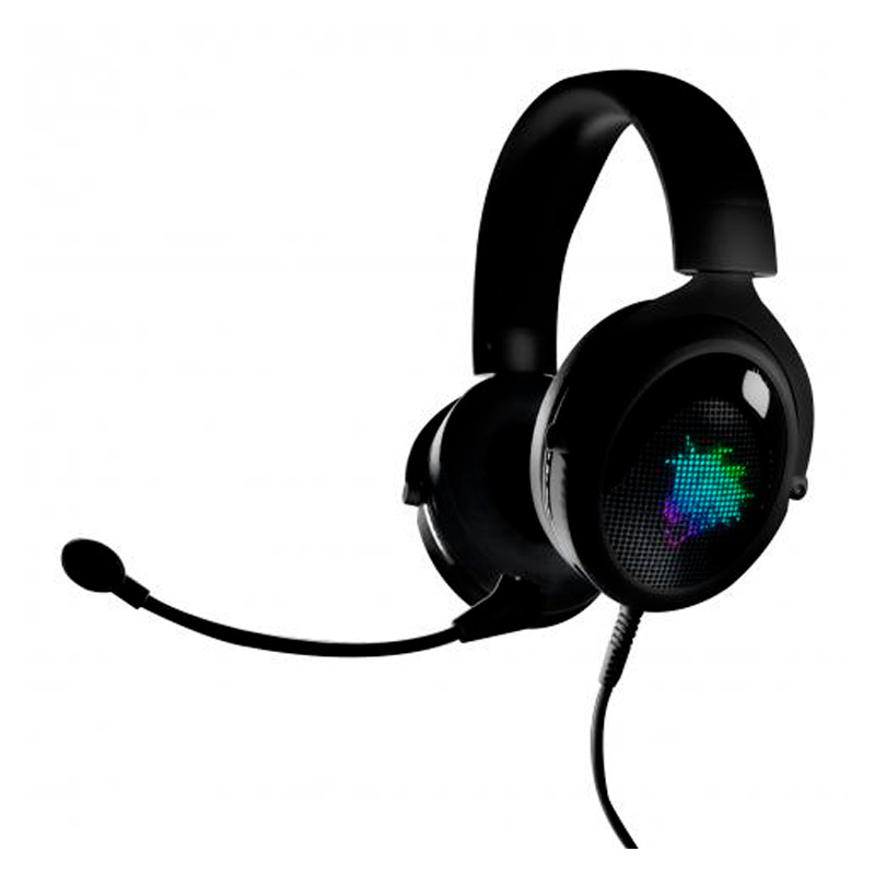 Audífonos tipo Headset Pilas T-KUN RGB Gaming USB y 3.5mm con Micrófono Negro