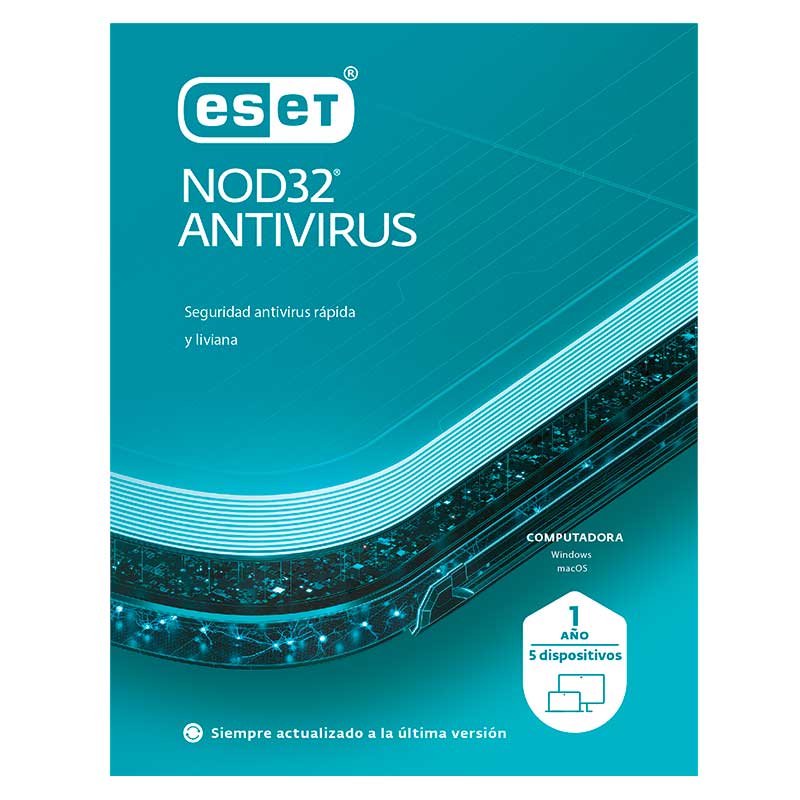 Licencia ESET NOD32 Antivirus Para 5PC 1Año ***FISICA***