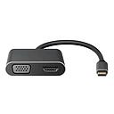 Hub AON 2-en-1 AO-AD-1007 USB-C a HDMI y VGA Negro